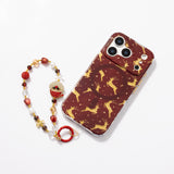 Gold Chain Crystal Wrist Strap - Santa Claus