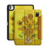 Fifteen Sunflowers in a Vase - Leather Magnetic iPad Case