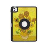 Fifteen Sunflowers in a Vase - Leather Magnetic iPad Case