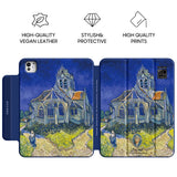 The Church at Auvers - Leather Magnetic iPad Case