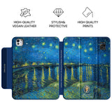 Starry Night Over the Rhone - Leather Magnetic iPad Case