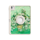 Vase with Pink Roses - Leather Magnetic iPad Case