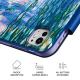Blue Water Lilies and Willow - Leather Magnetic iPad Case