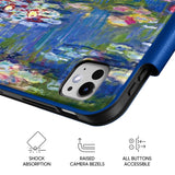 Water Lilies (Blue) - Leather Magnetic iPad Case