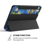 Water Lilies (Blue) - Leather Magnetic iPad Case