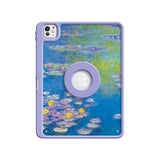 Water Lilies (Purple) - Leather Magnetic iPad Case