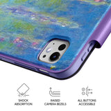 Water Lilies (Purple) - Leather Magnetic iPad Case