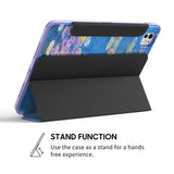 Water Lilies (Purple) - Leather Magnetic iPad Case