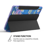 Water Lilies (Purple) - Leather Magnetic iPad Case