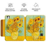 Vase with Twelve Sunflowers - Leather Magnetic iPad Case