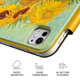 Vase with Twelve Sunflowers - Leather Magnetic iPad Case