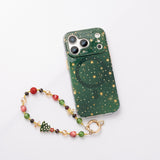 Gold Chain Crystal Wrist Strap - Christmas Tree