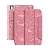 Pink Romance - Leather Magnetic iPad Case