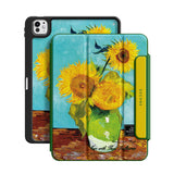 Vase with Three Sunflowers - Leather Magnetic iPad Case
