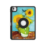 Vase with Three Sunflowers - Leather Magnetic iPad Case