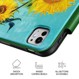 Vase with Three Sunflowers - Leather Magnetic iPad Case