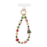 Gold Chain Crystal Wrist Strap - Christmas Tree