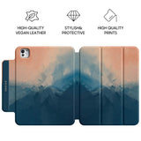 Beige Blue - Leather Magnetic iPad Case