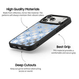 Blue Flowers - Flex Mirror iPhone Case