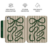 Green Ribbon - Leather Magnetic iPad Case