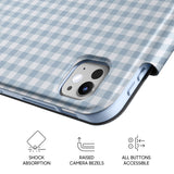 Foggy Blue - Leather Magnetic iPad Case