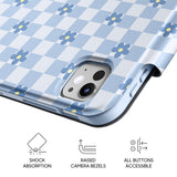 Blue Flowers - Leather Magnetic iPad Case