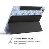 Blue Flowers - Leather Magnetic iPad Case