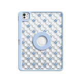 Blue Flowers - Leather Magnetic iPad Case