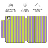 Green Purple - Leather Magnetic iPad Case