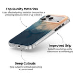Beige Blue - Clear iPhone Case
