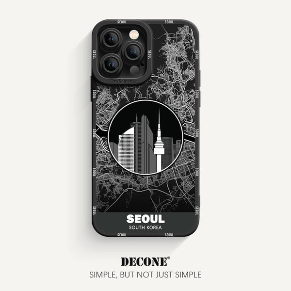 iPhone 14 Series | City Line Map Series Pupil Liquid Silicone Phone Case - Seoul