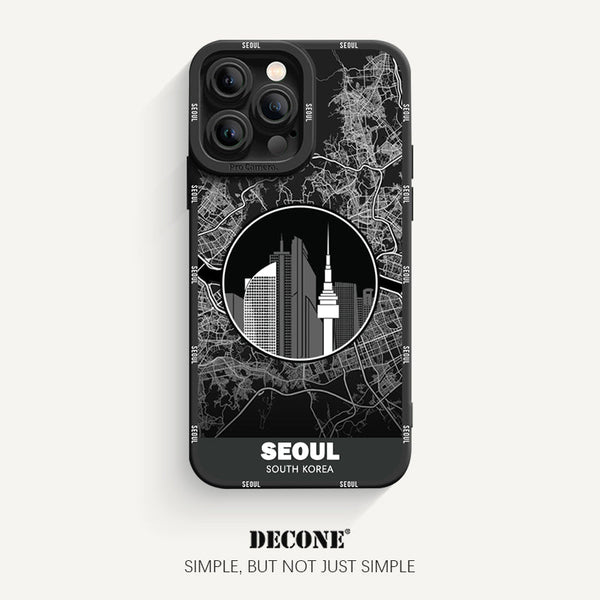 iPhone 13 Series | City Line Map Series Pupil Liquid Silicone Phone Case - Seoul