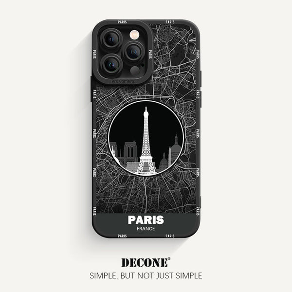 iPhone 13 Series | City Line Map Series Pupil Liquid Silicone Phone Case - Paris