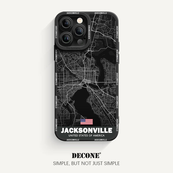 iPhone 13 Series | City Line Map Series Pupil Liquid Silicone Phone Case - Jacksonville