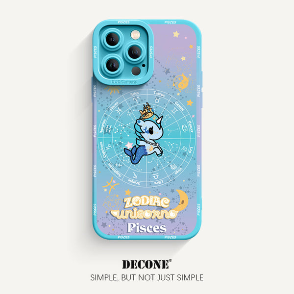 iPhone 14 Series | Zodiac Series Pupil Liquid Silicone Phone Case - Pisces(Unicorn)