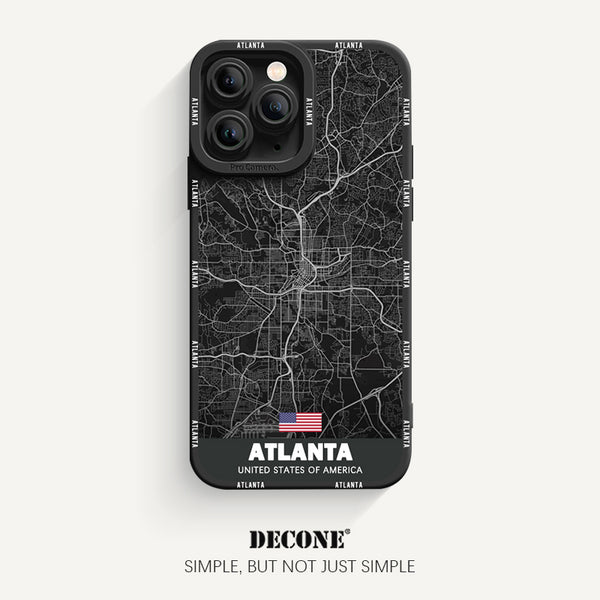 iPhone 11 Series | City Line Map Series Pupil Liquid Silicone Phone Case - Atlanta