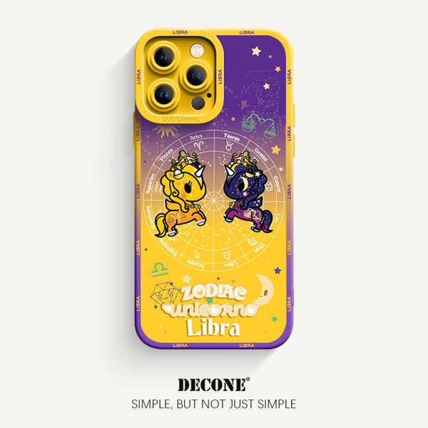 iPhone 13 Series | Zodiac Series Pupil Liquid Silicone Phone Case - Libra(Unicorn)