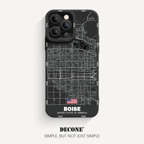 iPhone 13 Series | City Line Map Series Pupil Liquid Silicone Phone Case - Boise