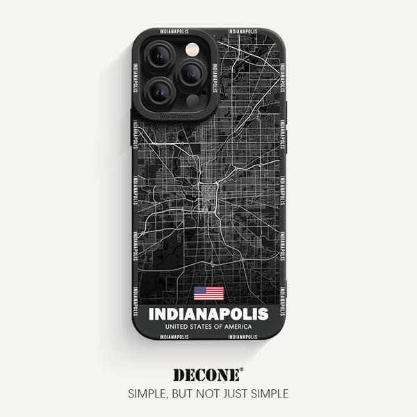 iPhone 13 Series | City Line Map Series Pupil Liquid Silicone Phone Case - Indianapolis