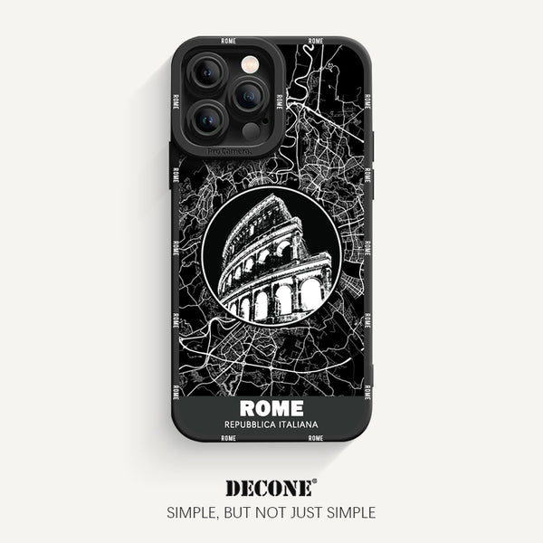 iPhone 14 Series | City Line Map Series Pupil Liquid Silicone Phone Case - Rome