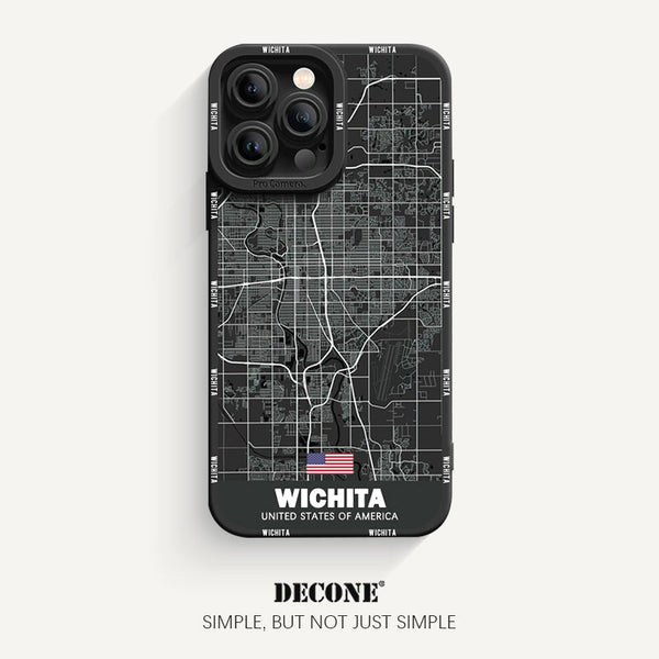 iPhone 12 Series | City Line Map Series Pupil Liquid Silicone Phone Case - Wichita