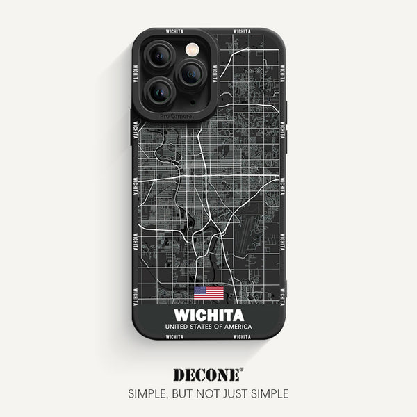 iPhone 11 Series | City Line Map Series Pupil Liquid Silicone Phone Case - Wichita