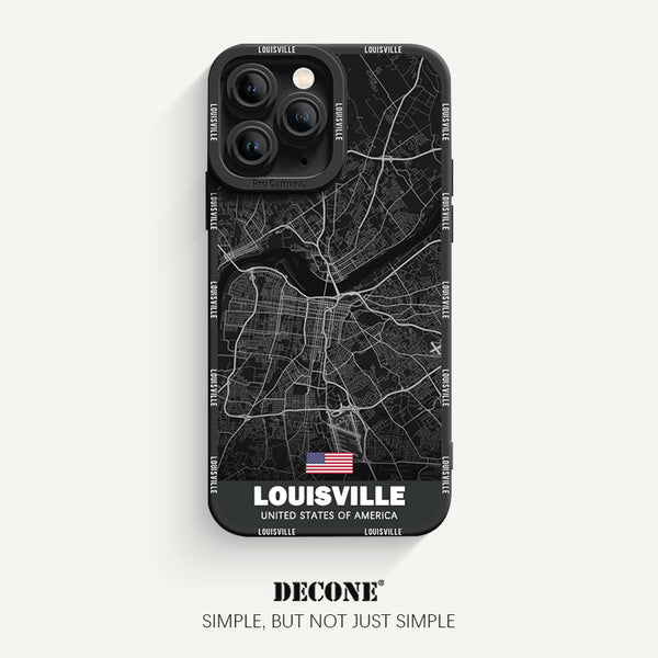 iPhone 11 Series | City Line Map Series Pupil Liquid Silicone Phone Case - Louisville