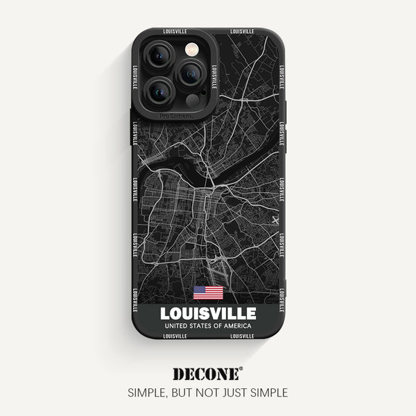 iPhone 14 Series | City Line Map Series Pupil Liquid Silicone Phone Case - Louisville