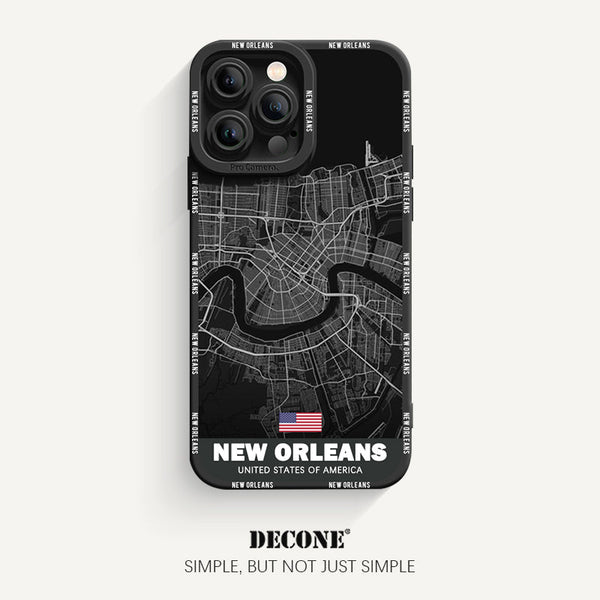 iPhone 12 Series | City Line Map Series Pupil Liquid Silicone Phone Case - New Orleans