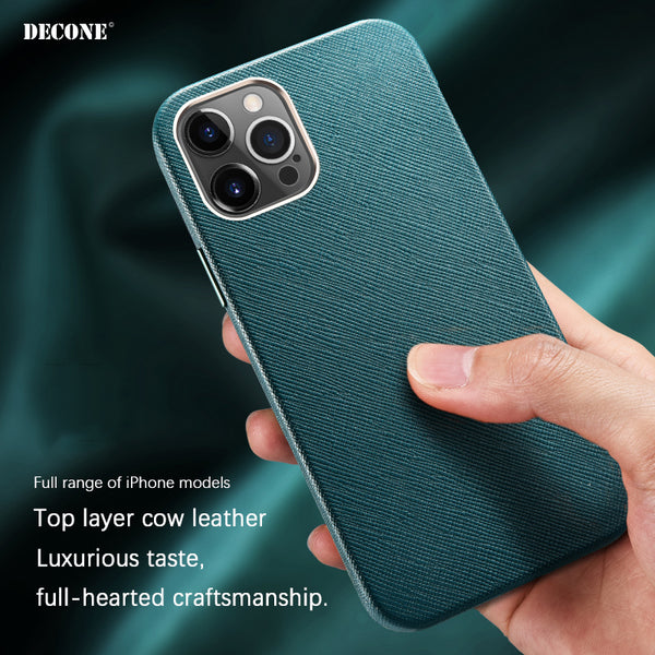 iPhone crossed grain leather anti-fall case