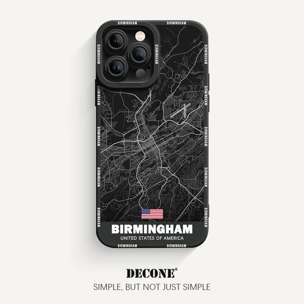 iPhone 14 Series | City Line Map Series Pupil Liquid Silicone Phone Case - Birmingham