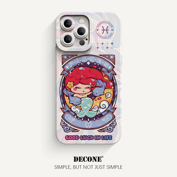 iPhone 14 Series | Zodiac Series Pupil Liquid Silicone Phone Case - Pisces(Cartoon image)