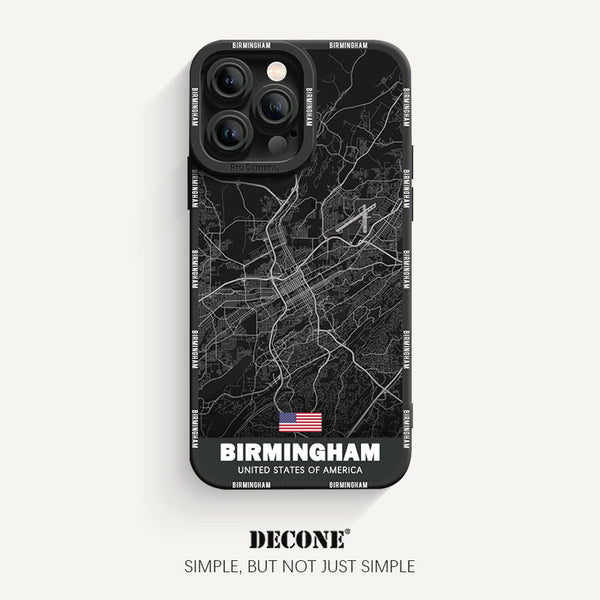 iPhone 13 Series | City Line Map Series Pupil Liquid Silicone Phone Case - Birmingham