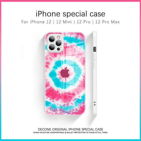 【Decone】iPhone 12 series Watercolor 9H tempered glass phone case (gift lanyard)